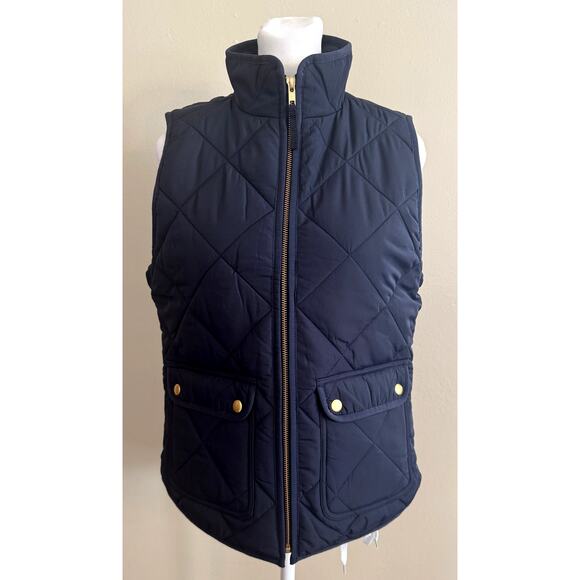 NWT J. CREW Quilted Puffer Full Zip Vest Equestrian Riding Pockets Size XS - Picture 1 of 4